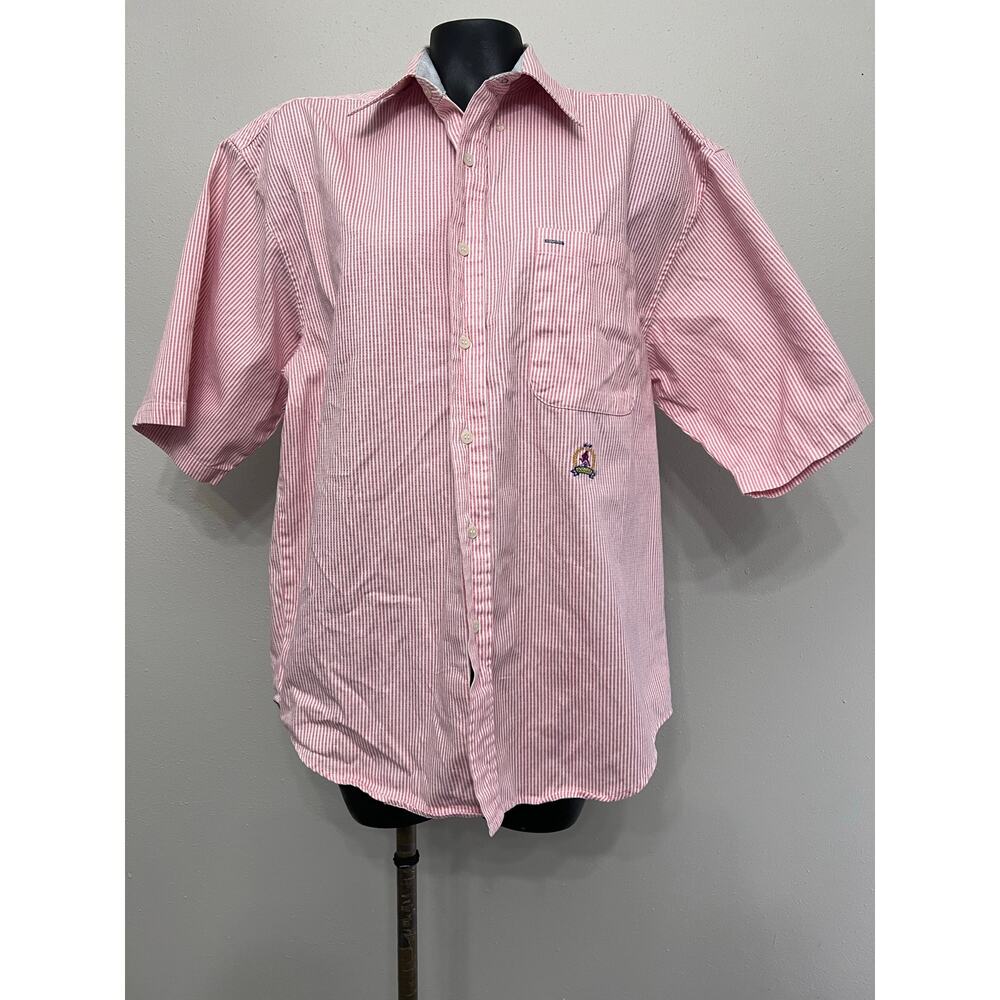 McIntosh & Seymour Striped Shirt Men's L World Soccer‎ Rugby Pocket Collared S/S